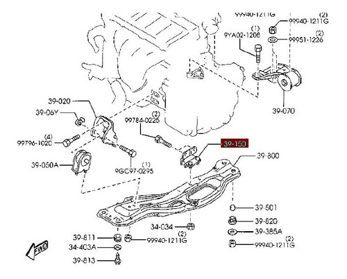 Imagen 2 de 2 de Soporte Base De Motor N5 Original Mazda 626