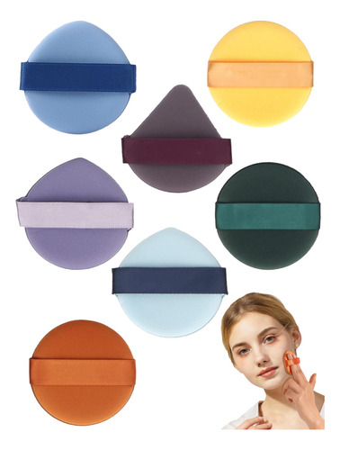 Set 7 Esponjas Aplicadores Maquillaje Borlas Velvet Puff