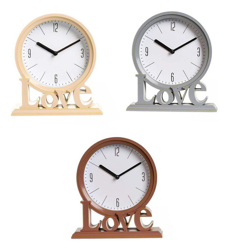 3 Piezas Decorativas Amor Palabra Escritorio Reloj