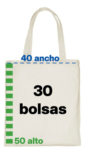 Bolsas Algodon Tote Grande De Lienzo / Tusor  50 X 40 (x 30)