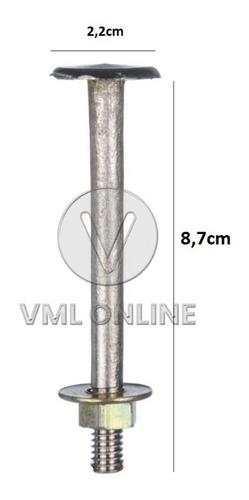 Imagen 2 de 2 de Bulon Tornillo Para Tapa Camara De Bronce Cromado