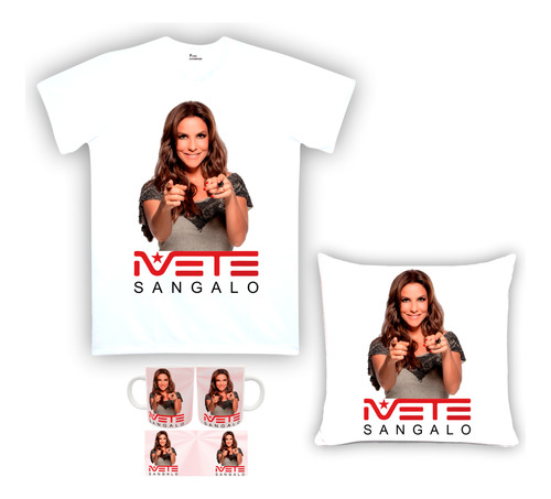 Kit Camiseta, Almofada E Caneca Ivete