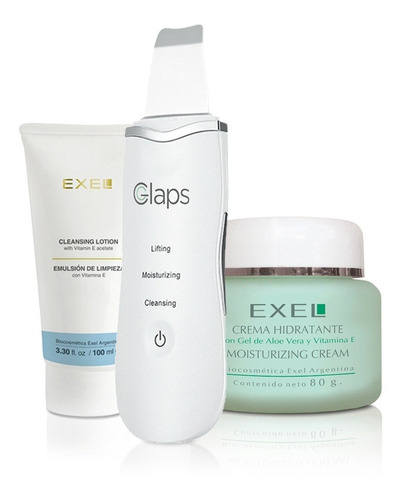 Espatula Ultrasonica Peeling Glaps + Hidratante + Limpieza