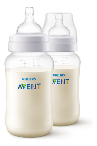 Set 2 Biberones Avent Classic Anticolicos 330ml/11oz Blanco