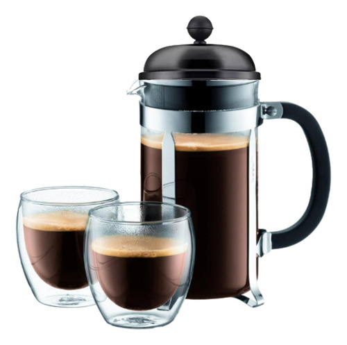 Cafetera Prensa Francesa 800ml, Vidrio Y Acero Inoxidable