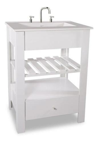 Vanitory Mueble De Baño Maral 50cm Blanco Deck - Marmoreo