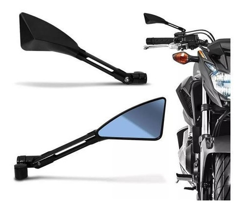 Retrovisor Esportivo Moto Adaga  Preto Cb 300 Cb 500 Fazer