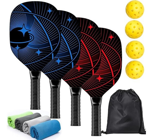  Pickleball  Juego De Pickleball Con 4 Paletas Y Mas.