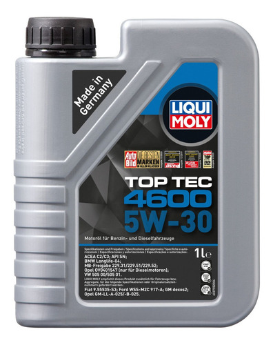 Liqui Moly Top Tec 4600 5w30 Aceite Sintetico Dexos 2 1lt