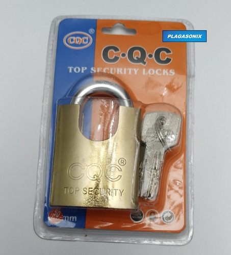 Imagen 5 de 10 de Candado Blindado 50mm 4 Llaves Doble Traba Hierro Dorado