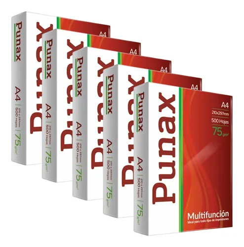 Resma A4 Punax 75grs X500 Hojas X5 Ledesma