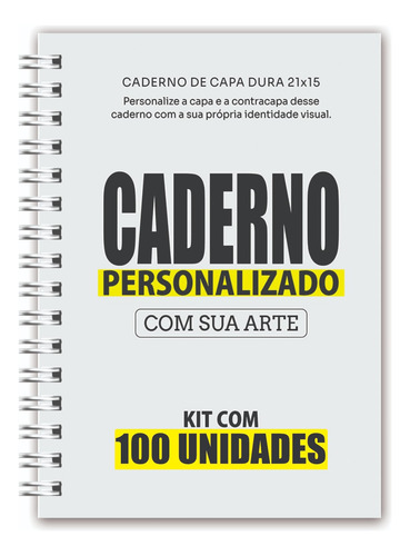 Kit 100 Cadernos A5 Personalizado Brinde Empresarial Logo