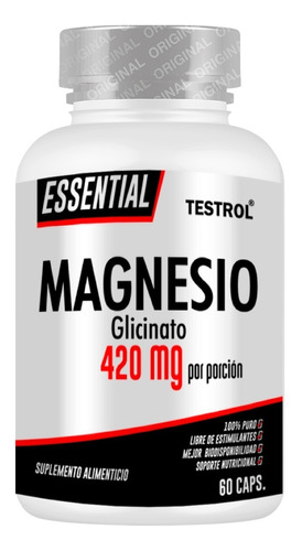 Glicinato De Magnesio 420mg | 60 Caps | Esencial | Testrol