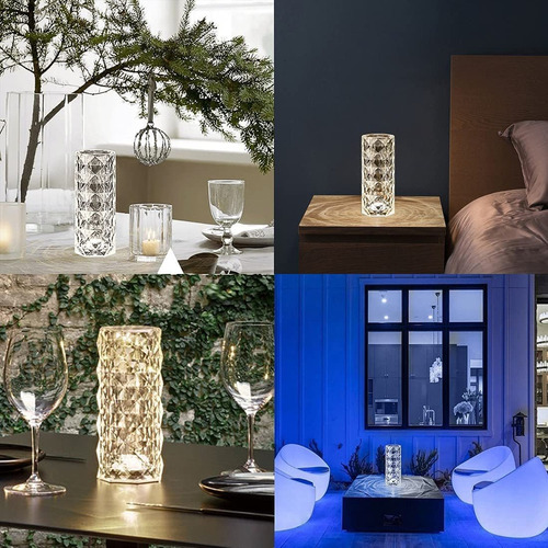 Zz Lámpara De Cristal, Luz De Mesa Decorativa Con Control