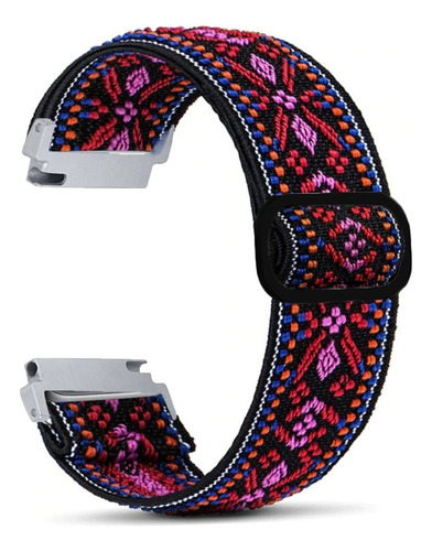 Correa Nylon Casual Para Reloj Colmi P28plus + Mica Bohemia Rojo 2 Cm