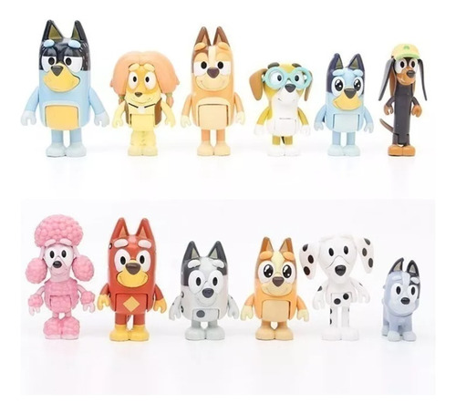 Modelo De Figura De Familia Y Amigos De Bluey, 12 Piezas, Re