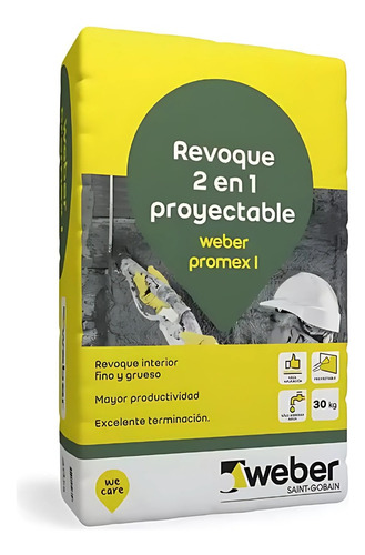 Revoque 2 En 1 Proyectable Promex I Weber 30 Kg Interior