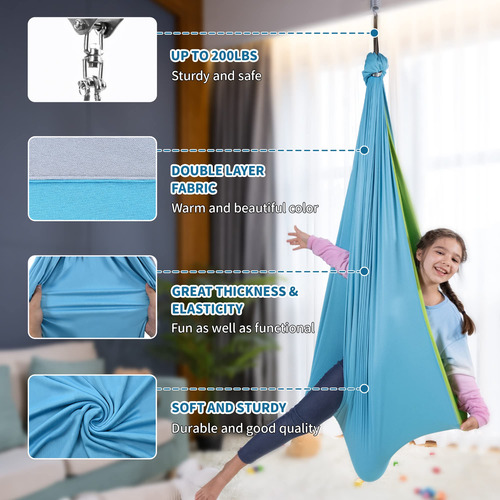 Columpio Sensorial Doble Capa Giratorio 360 Para Niños Y Adu