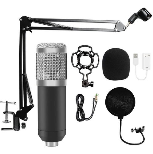 Microfono Condensador Bm800 Kit Pop Filter Paral Jirafa