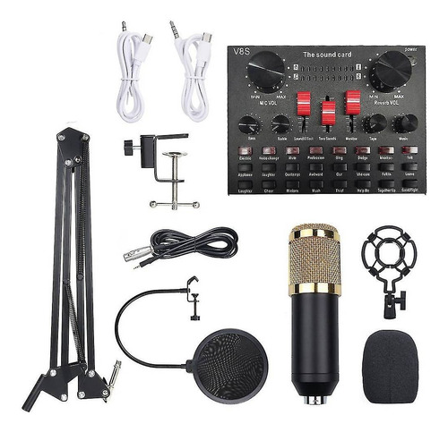 Kit Microfono Condensador Profesional Studio Tarjeta Sonido