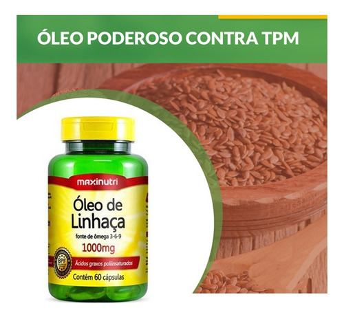 Óleo De Linhaça 1000mg Com 60 Cápsulas Maxinutri