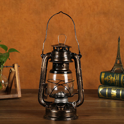 (bz) Lámpara De Aceite Led Vintage De Metal, Linterna Portát