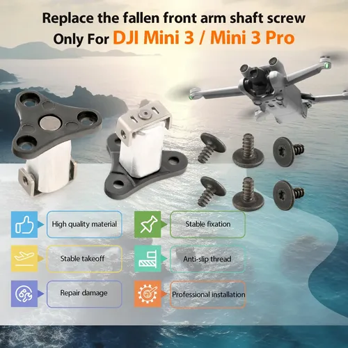 Kit De 2 Ejes Delanteros Para Dji Mini 4 Pro Y Mini 3 - Repuesto Con Tornillos Y Herramientas