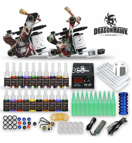 Kit De Tatuajes Dragonhawk Mate Tattoo Maquina Tatuar Usa