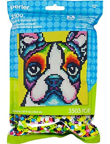 Perler Rainbow Terrier Dog Pattern And Fuse Bead Kit, 11'' X