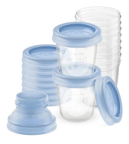 Set 10 Vasos De Almacenamiento Leche Materna 0m+ 180ml Avent