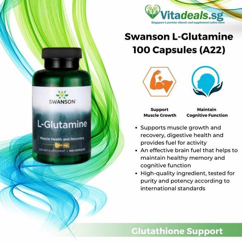 L Glutamina 500mg (100 Cápsulas) Swanson