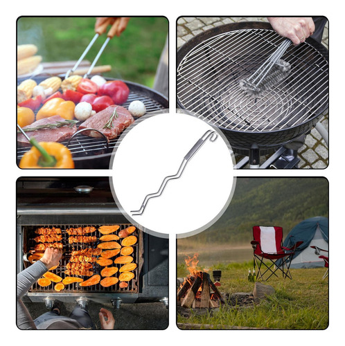 Grill Mesh Clip Barbecue Net Fork De Acero Inoxidable Rack N
