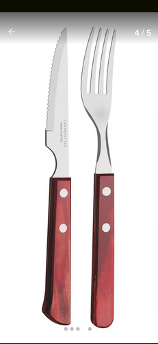 Set Cubiertos Tramontina Churrasco Asado Poly Wood X 12 Marrón