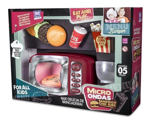 Cozinha Infantil Microondas Sandwich Chef Kids Zuca Toys