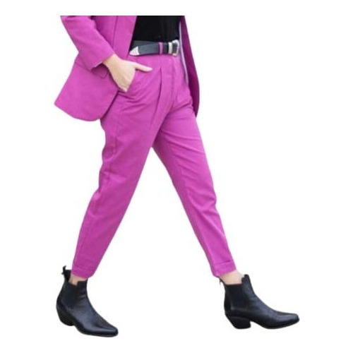 Pantalon De Vestir Mujer Sastrero Pinzado Clasico Colores