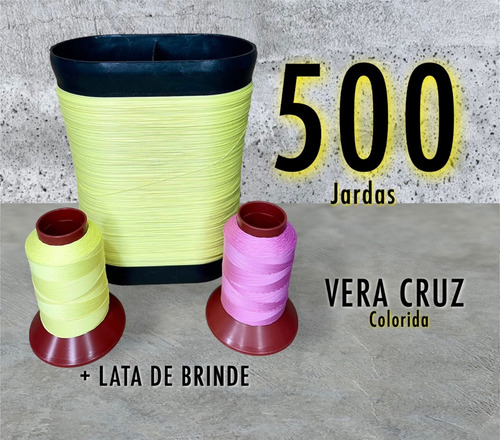 Kit Férias 1 Linha De Pipa Vera Cruz 500 Jardas + Lata