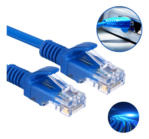 Cabo De Rede 1,5 Metro Lan Internet Crimpado Rj45 Cat5e Azul