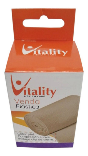 Imagen 2 de 7 de Venda Elastica Vitality 5 Cm X 4,5 M Compresion Suave