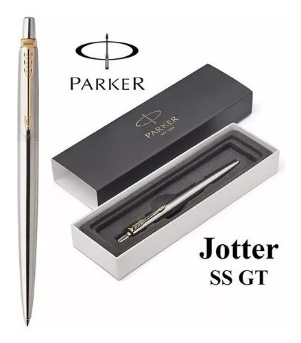 Boligrafo Parker Jotter Acero Clip Dorado + Bolsa De Regalo
