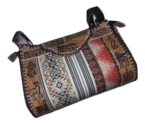 comprar Cartera De Cuero Y Aguayo - Varios Colores Tamaño 3