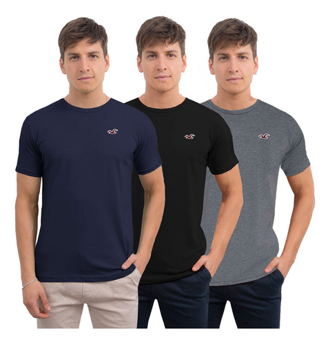 Pack De 3 Remeras De Algodón Jersey Premium Para Hombre
