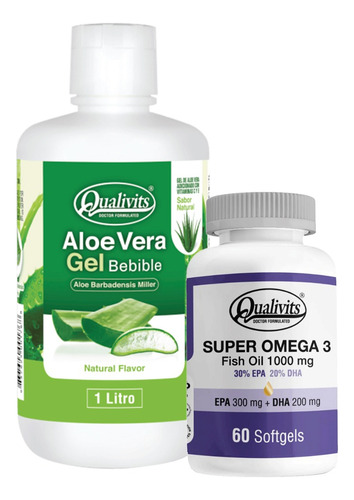 Super Omega 3 X60 + Aloe Vera Bebible Sabores - Qualivits Sabor Natural