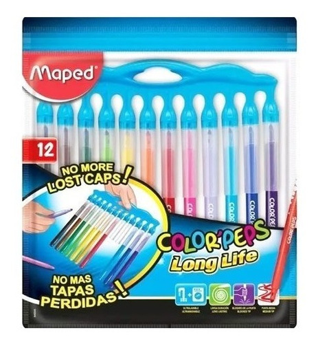 Marcador Fibra Maped Color Peps Long Life X 12 - Innovation