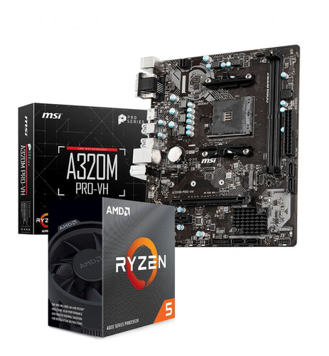 Imagen 5 de 7 de Pc Armada Msi A320m + Ryzen 5 4600g + 8gb Ram + Ssd 240gb