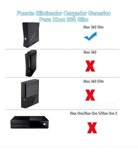 Imagen 2 de 3 de Cargador Eliminador Para Xbox 360 Slim Genérico