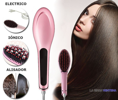 Peine Electrico Cepillo Laceador Alisador Ionico Digital Led