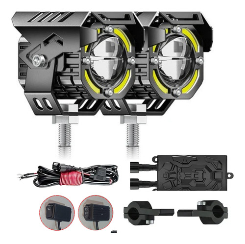 Par Faro Led Premium Exploradora Moto 80w C/ Control Estrobo