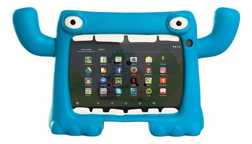 Funda Tablet 7 PuLG Niños Antigolpes Monster Mymo Level Up Color Azul