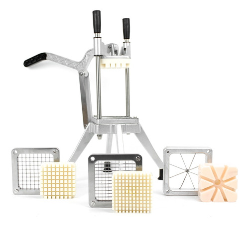 Cortador Rebanador Manual De Alimentos Con Accesorios Color Plateado