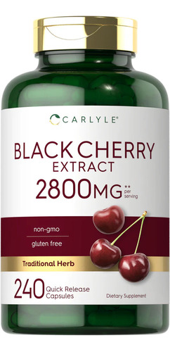 Carlyle Extracto De Cereza Negra 2800 Mg Black Cherry Extract 240 Capsulas De Rapida Disolucion